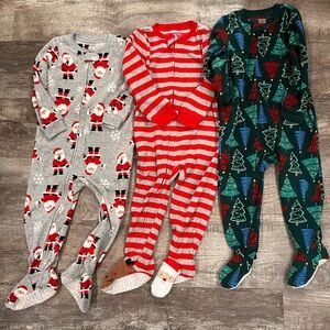 Carter's 3T Christmas Footed Pajamas Bundle